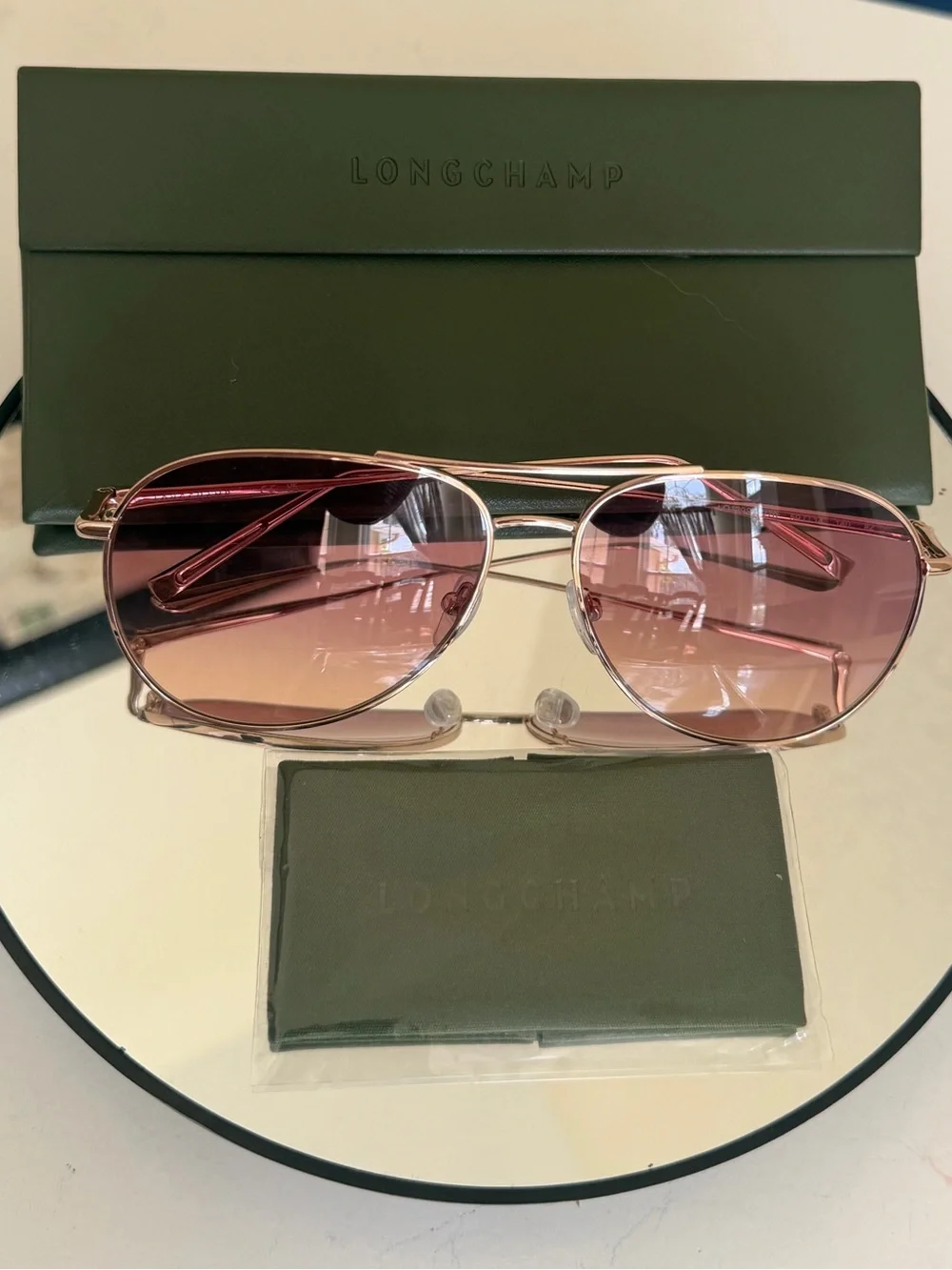 Longchamp Classic 59mm Gradient Aviator Sunglasses Brand new! Rose Gold